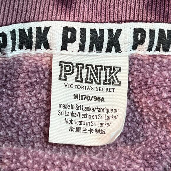Victoria's Secret Pink Bleach-Dyed Sweatshirt Sz Medium Pink/Purple Oversized - Picture 4 of 9